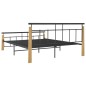 vidaXL Bettgestell Metall und Massivholz Eiche 160x200 cm vidaXL Bettgestell Metall und Massivholz Eiche 160x200 cm