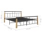 vidaXL Bettgestell Metall und Massivholz Eiche 160x200 cm vidaXL Bettgestell Metall und Massivholz Eiche 160x200 cm