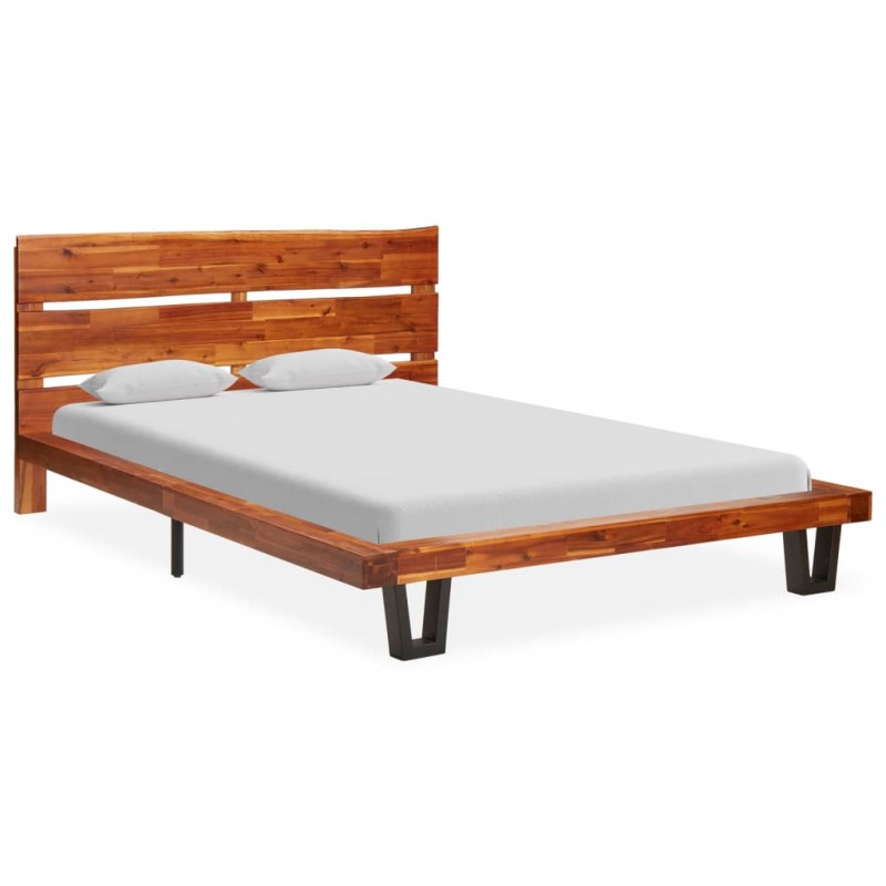 vidaXL Massivholzbett mit Baumkante Akazie 120 cm vidaXL Massivholzbett mit Baumkante Akazie 120 cm