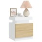 vidaXL Nachttisch Weiß und Sonoma-Eiche 45x35x52 cm Holzwerkstoff vidaXL Nachttisch Weiß und Sonoma-Eiche 45x35x52 cm Holzwerkstoff