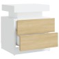 vidaXL Nachttisch Weiß und Sonoma-Eiche 45x35x52 cm Holzwerkstoff vidaXL Nachttisch Weiß und Sonoma-Eiche 45x35x52 cm Holzwerkstoff