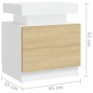 vidaXL Nachttisch Weiß und Sonoma-Eiche 45x35x52 cm Holzwerkstoff vidaXL Nachttisch Weiß und Sonoma-Eiche 45x35x52 cm Holzwerkstoff