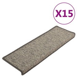 vidaXL Stufenmatten Selbstklebend 15 Stk. Grau und Beige 65x21x4 cm