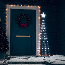 vidaXL Weihnachtsbaum Kegelform Kaltweiß 70 LEDs Dekoration 50x120 cm