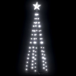 vidaXL Weihnachtsbaum Kegelform Kaltweiß 70 LEDs Dekoration 50x120 cm