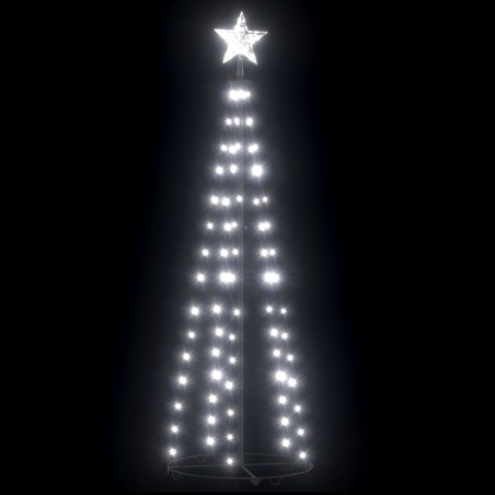 vidaXL Weihnachtsbaum Kegelform Kaltweiß 70 LEDs Dekoration 50x120 cm