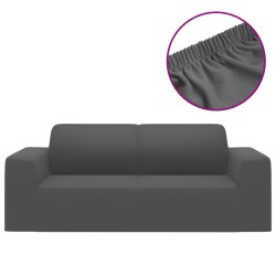 vidaXL Stretch Sofahusse 2-Sitzer Anthrazit Polyester-Jersey  