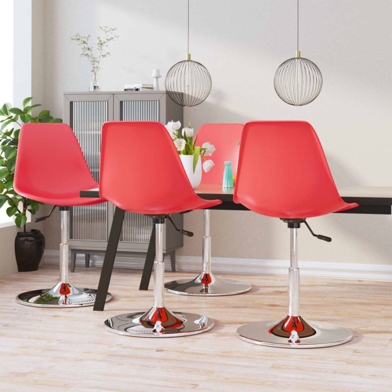 vidaXL Esszimmerstühle 4 Stk. Drehbar Rot PP vidaXL Esszimmerstühle 4 Stk. Drehbar Rot PP