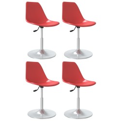 vidaXL Esszimmerstühle 4 Stk. Drehbar Rot PP