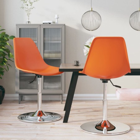vidaXL Esszimmerstühle 2 Stk. Drehbar Orange PP