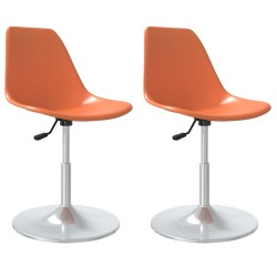 vidaXL Esszimmerstühle 2 Stk. Drehbar Orange PP