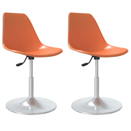vidaXL Esszimmerstühle 2 Stk. Drehbar Orange PP