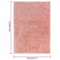 vidaXL Shaggy-Teppich Hochflor Rosa 120x170 cm 50 mm