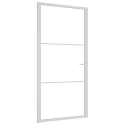 vidaXL Innentür 102,5x201,5 cm Weiß ESG-Glas und Aluminium