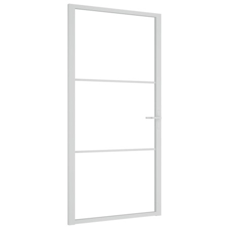 vidaXL Innentür 102,5x201,5 cm Weiß ESG-Glas und Aluminium