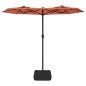 vidaXL Doppelsonnenschirm mit LEDs Terrakotta 316x240 cm vidaXL Doppelsonnenschirm mit LEDs Terrakotta 316x240 cm