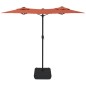 vidaXL Doppelsonnenschirm mit LEDs Terrakotta 316x240 cm vidaXL Doppelsonnenschirm mit LEDs Terrakotta 316x240 cm