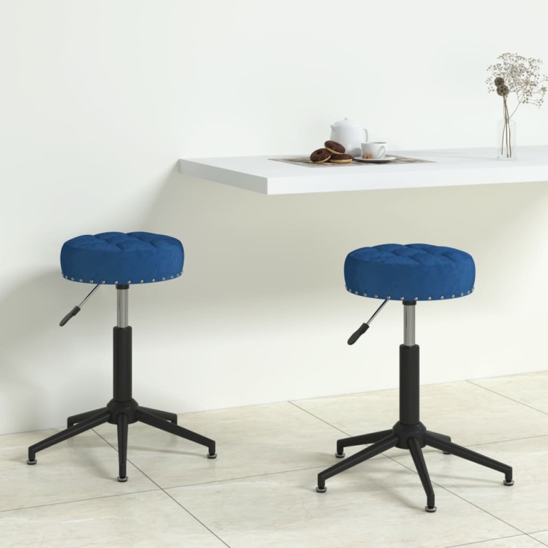 Essstühle 2 Stk. Drehbar Blau Samt Essstühle 2 Stk. Drehbar Blau Samt