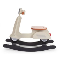 CHILDHOME Schaukelroller Scooter Beige und Schwarz CWRSCR