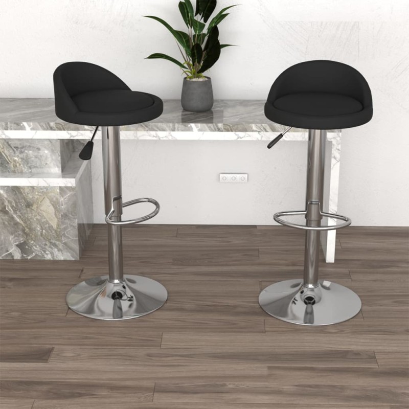 vidaXL Barhocker 2 Stk. Schwarz Kunstleder vidaXL Barhocker 2 Stk. Schwarz Kunstleder