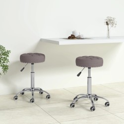 Essstühle 2 Stk. Drehbar Taupe Stoff