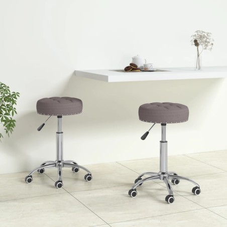 Essstühle 2 Stk. Drehbar Taupe Stoff