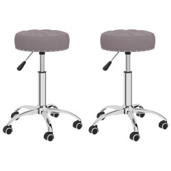 Essstühle 2 Stk. Drehbar Taupe Stoff