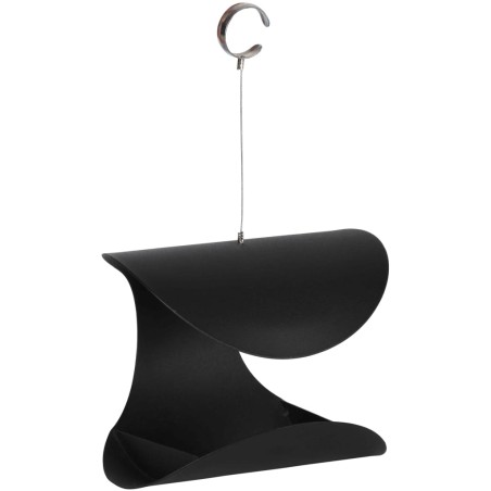 Esschert Design Hängendes Vogelfutterhaus Schwarz L FB438
