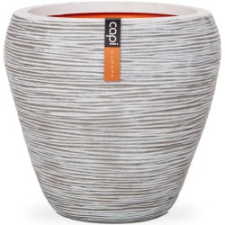 Capi Vase Blumentopf "Nature Rib" Kugelform 42 x 38 cm Elfenbein 
