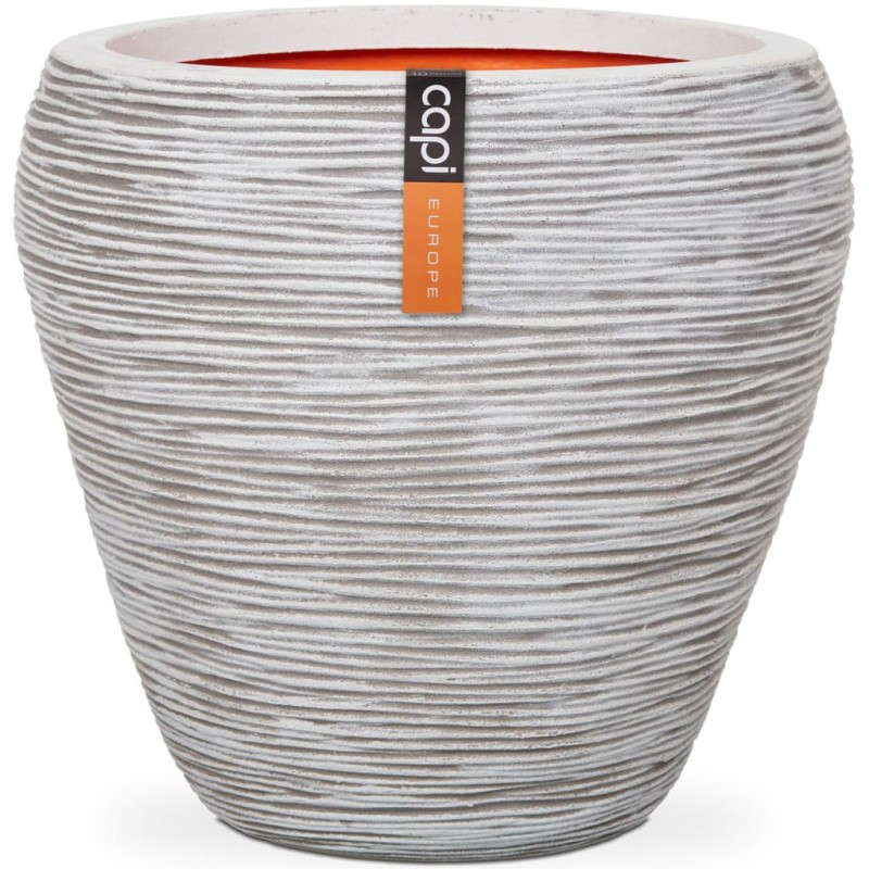 Capi Vase Blumentopf "Nature Rib" Kugelform 42 x 38 cm Elfenbein Capi Vase Blumentopf "Nature Rib" Kugelform 42 x 38 cm Elfenbein