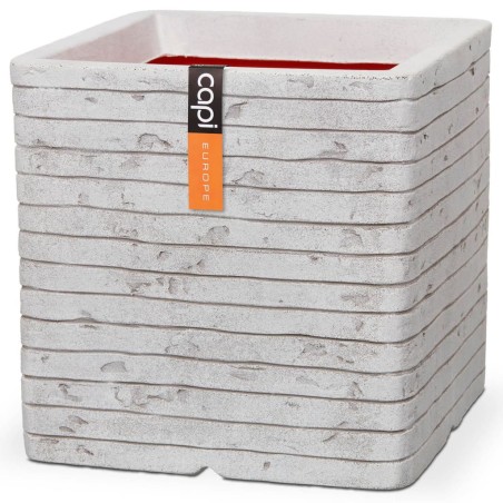 Capi Blumentopf Nature Row Quadratisch 30 x 30 cm Elfenbein KRWI902 