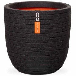 Capi Blumentopf Nature Row Rund 43x41 cm Schwarz KBLRO933 