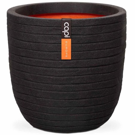 Capi Blumentopf Nature Row Rund 43x41 cm Schwarz KBLRO933 