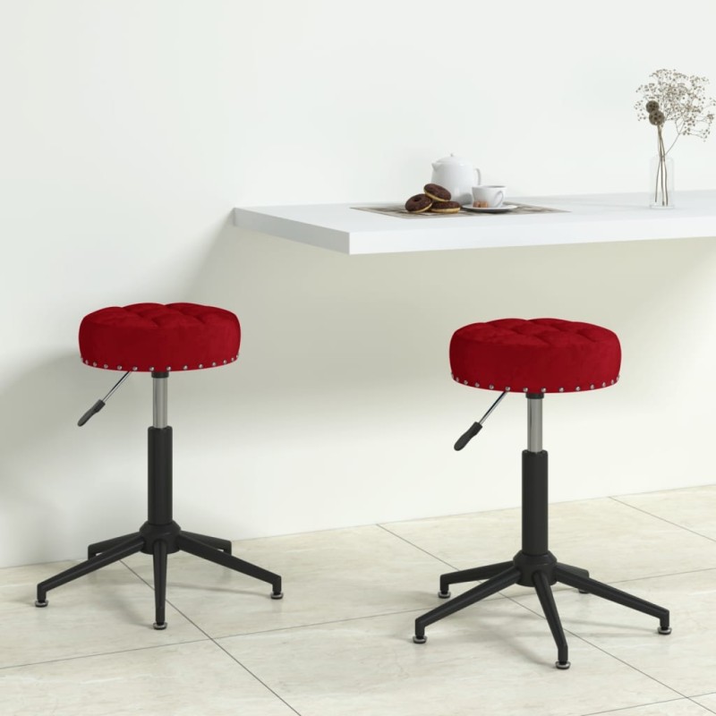 Essstühle 2 Stk. Drehbar Weinrot Samt Essstühle 2 Stk. Drehbar Weinrot Samt