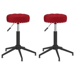 Essstühle 2 Stk. Drehbar Weinrot Samt