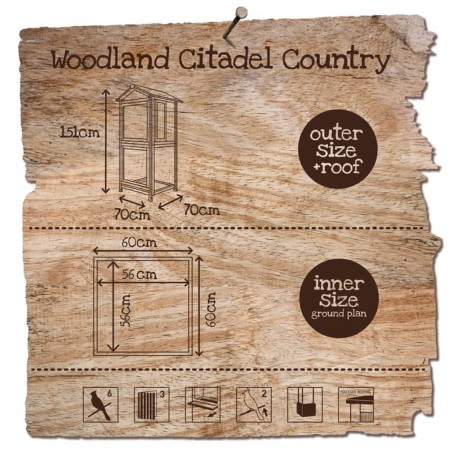 Duvoplus Voliere Citadel Country 70x70x151 cm Holz