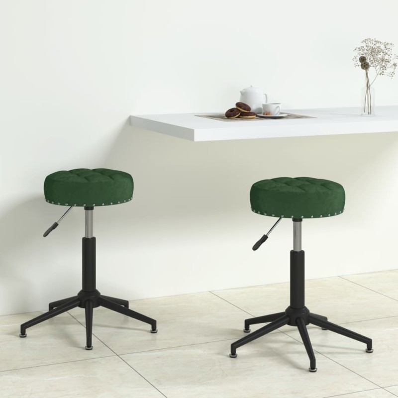 Essstühle 2 Stk. Drehbar Dunkelgrün Samt Essstühle 2 Stk. Drehbar Dunkelgrün Samt