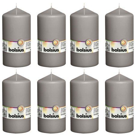 Bolsius Stumpenkerzen 8 Stk. 150 x 78 mm Warmgrau