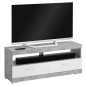 FMD TV/Hi-Fi-Standregal Betongrau und Hochglanz-Weiß FMD TV/Hi-Fi-Standregal Betongrau und Hochglanz-Weiß