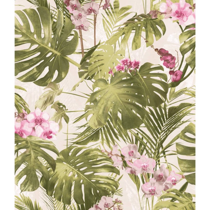 DUTCH WALLCOVERINGS Tapete Paradiso Grün und Rosa DUTCH WALLCOVERINGS Tapete Paradiso Grün und Rosa