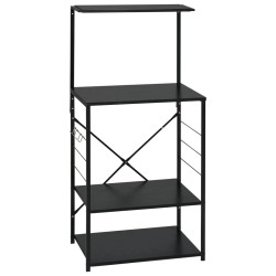 vidaXL Mikrowellenregal Schwarz 60x39,6x123 cm Holzwerkstoff