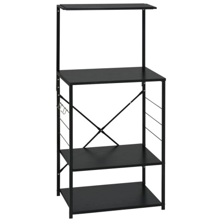 vidaXL Mikrowellenregal Schwarz 60x39,6x123 cm Holzwerkstoff
