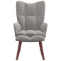 vidaXL Relaxsessel mit Hocker Hellgrau Samt vidaXL Relaxsessel mit Hocker Hellgrau Samt