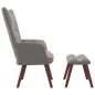 vidaXL Relaxsessel mit Hocker Hellgrau Samt vidaXL Relaxsessel mit Hocker Hellgrau Samt