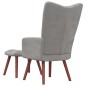 vidaXL Relaxsessel mit Hocker Hellgrau Samt vidaXL Relaxsessel mit Hocker Hellgrau Samt