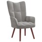 vidaXL Relaxsessel mit Hocker Hellgrau Samt vidaXL Relaxsessel mit Hocker Hellgrau Samt