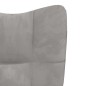 vidaXL Relaxsessel mit Hocker Hellgrau Samt vidaXL Relaxsessel mit Hocker Hellgrau Samt