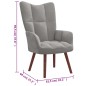 vidaXL Relaxsessel mit Hocker Hellgrau Samt vidaXL Relaxsessel mit Hocker Hellgrau Samt