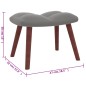 vidaXL Relaxsessel mit Hocker Hellgrau Samt vidaXL Relaxsessel mit Hocker Hellgrau Samt