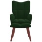 vidaXL Relaxsessel mit Hocker Dunkelgrün Samt vidaXL Relaxsessel mit Hocker Dunkelgrün Samt